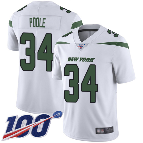 New York Jets Limited White Men Brian Poole Road Jersey NFL Football #34 100th Season Vapor Untouchable